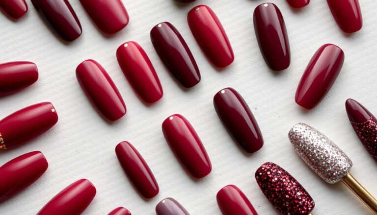 Eleganckie bordowe paznokcie w różnych stylizacjach - pomysł na bordowe paznokcie