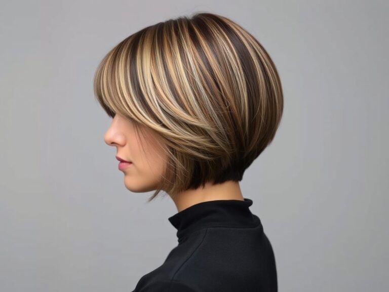 Klasyczna fryzura bombka z krótszym tyłem i dłuższym przodem