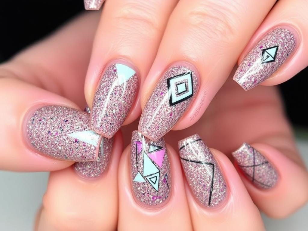 Kreatywne wzory i zdobienia na paznokciach z brokatem Kreatywne wzory i zdobienia na paznokciach z brokatem
