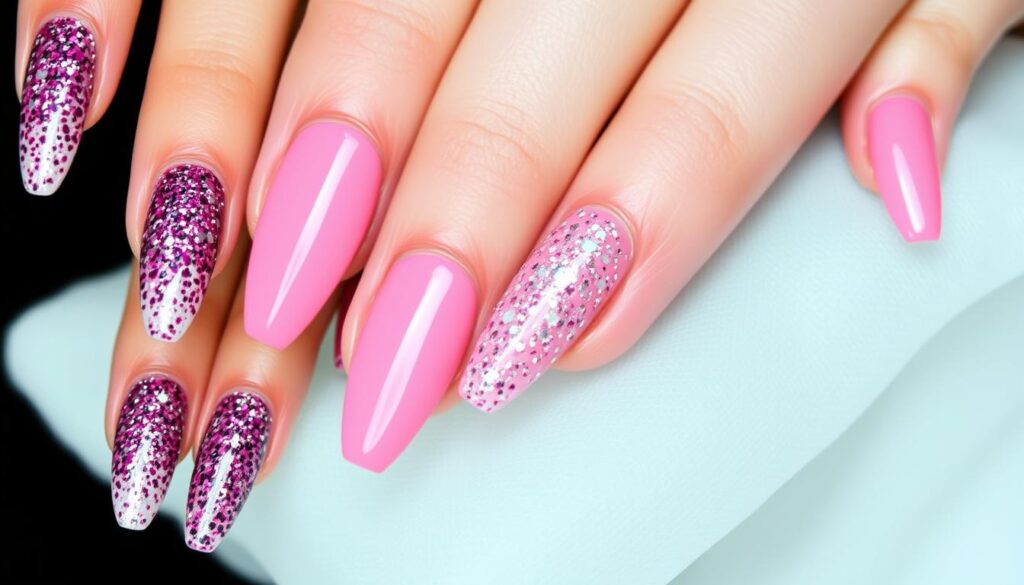 Najnowsze trendy w stylizacji paznokci malinowych z brokatem Najnowsze trendy w stylizacji paznokci malinowych z brokatem