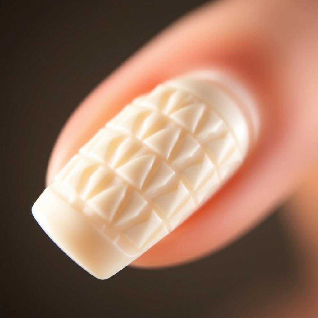 Paznokcie hybryda sweterek z geometrycznym wzorem Paznokcie hybryda sweterek z geometrycznym wzorem