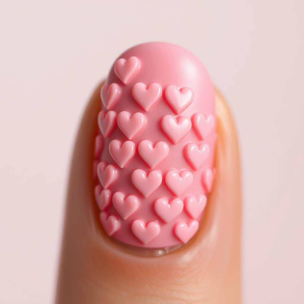 Paznokcie sweterkowe z wzorem serduszek Paznokcie sweterkowe z wzorem serduszek