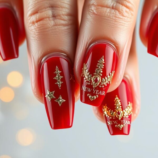 Paznokcie sylwestrowe: TOP pomysły (Wzory, Kolory, Brokat)
