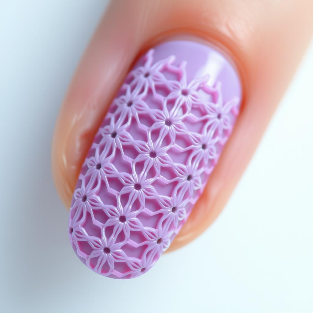 Paznokcie żelowe sweterek z wzorem ażurowym Paznokcie żelowe sweterek z wzorem ażurowym