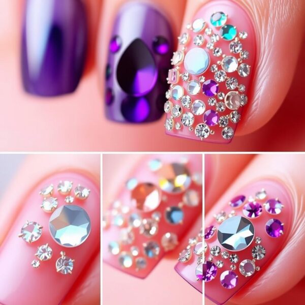 Paznokcie z cyrkoniami: 13 pomysłów (Wzory, Inspiracje, Jak przykleić?)