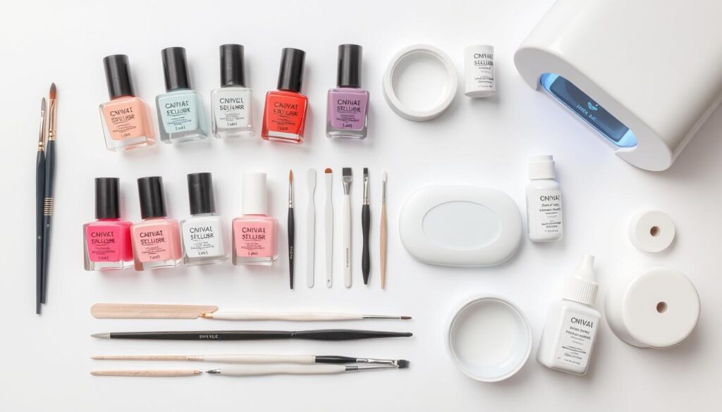 Zestaw materiałów do wykonania paznokci hybryda sweterek - lakiery, pędzelki, akryl i inne akcesoria Zestaw materiałów do wykonania paznokci hybryda sweterek - lakiery, pędzelki, akryl i inne akcesoria