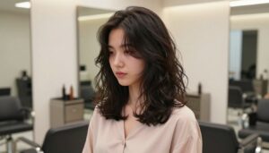 fryzury ciemne włosy do ramion